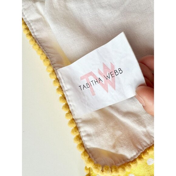 Lot of 6 TABITHA WEBB Yellow Polka Dot 100% Cotton Embroidered Bunny Placemats - Picture 8 of 10